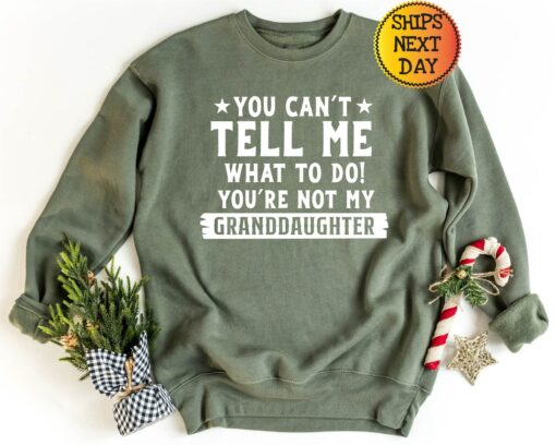 You Can't Tell Me What to Do, You're Not My Granddaughter" A Humorous Sweatshirt for Grandpas - Image 4