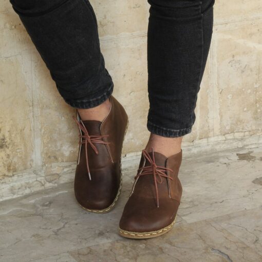 Handmade Barefoot Boots for Men Classic Crazy Brown - Image 4