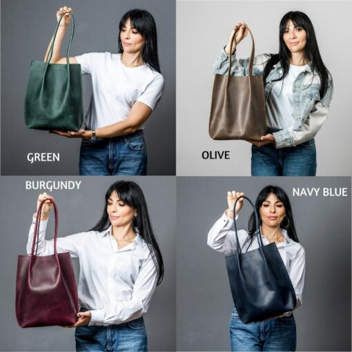 Exquisite Emerald Leather Tote A Timeless Accessory for the Modern Woman - Image 5