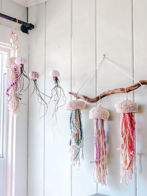 Coastal Serenity Macrame Jellyfish Wall Hanging for Nautical and Beachy Decor - Image 4