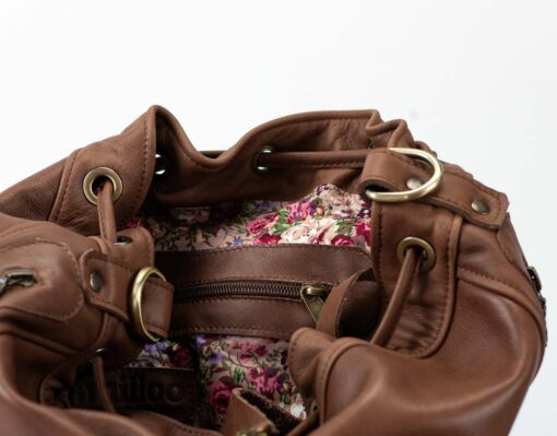 Chocolate Brown Leather Bucket Bag The Danae - Versatile, Stylish, and Practical - Image 2