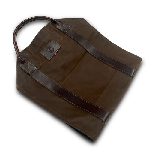 Oilskin and Leather LOG CARRIER The Ultimate Firewood Carrier for Bushcraft and Outdoor Enthusiasts - Image 3