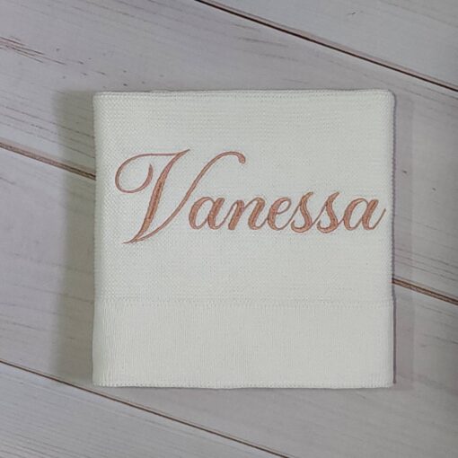 Cozy Comfort for Little Ones Off-White Knitted Baby Blanket with Embroidered Charm - Image 6