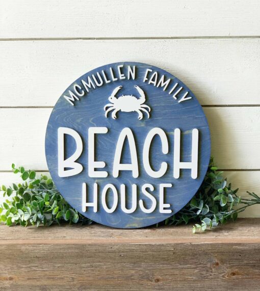 Personalized Beach House Sign Coastal Charm for Your Lakeside or Seaside Haven - Image 3