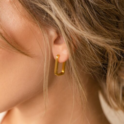 Captivating Ribbed Hoops Statement-Making Jewelry for the Modern Woman - Image 5