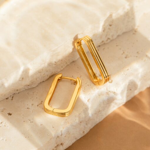 Captivating Ribbed Hoops Statement-Making Jewelry for the Modern Woman - Image 2