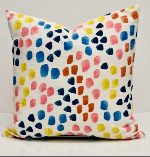 Maisy's Abstract Paint Dabs Throw Pillow A Vibrant Polka Dot Delight for a Colorful Home - Image 2