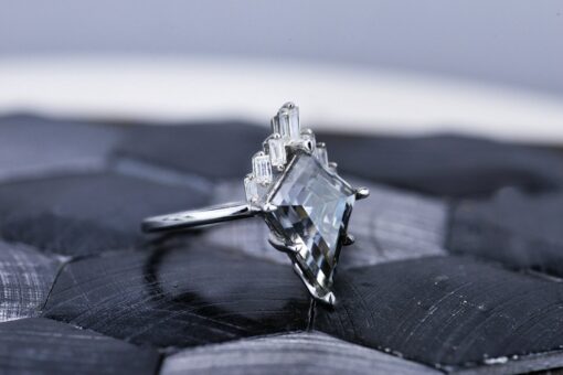Exquisite 4 Carat Kite Cut Moissanite Engagement Ring A Shimmering Symbol of Love - Image 4