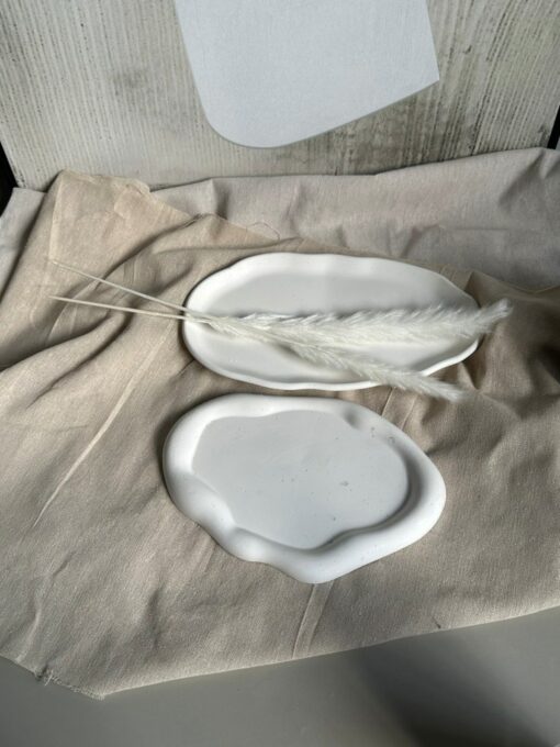 Concrete Oval Bathroom Tray Modern Home Decor, Jewelry Organizer, Housewarming Gift - Image 2