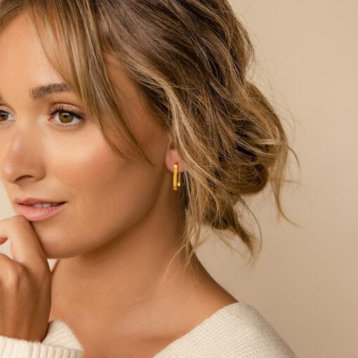 Captivating Ribbed Hoops Statement-Making Jewelry for the Modern Woman - Image 3