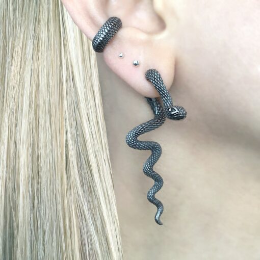 Enigmatic Serpent Front and Back Snake Ear Jackets for a Gothic Allure - Image 4