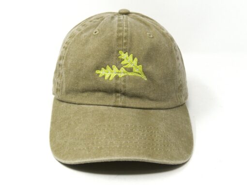 Embroidered Arugula Leaf Baseball Cap Washed Cotton, Curved Brim, Summer Style - Image 5