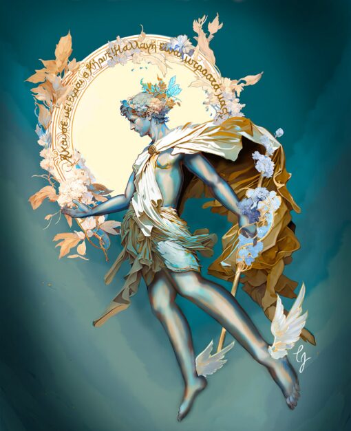 Hermes, Mercury Art Nouveau and Art Deco Mythology Print - A Journey Through Time and Symbolism - Image 2