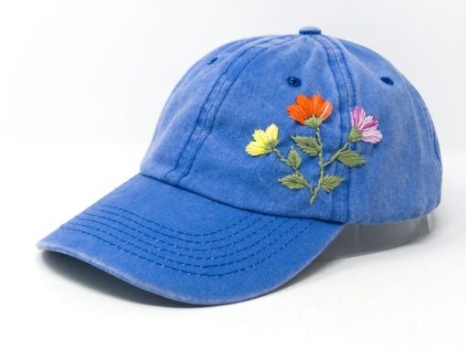 Embroidered Daisy Fern Flower Baseball Cap A Unique and Stylish Accessory - Image 4