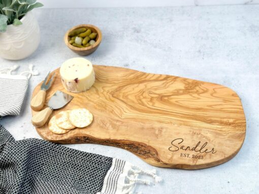Personalized Olive Wood Charcuterie Board Rustic Elegance for Memorable Gatherings - Image 2