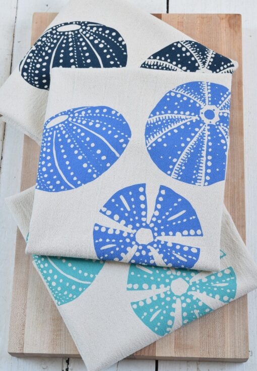 Organic Cotton Tea Towel Sea Urchin Print - Eco-Friendly Kitchen Decor, Perfect Hostess Gift - Image 5