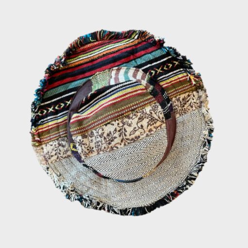 Hemp Patchwork Bucket Hat Eco-Friendly, Handmade Sun Protection for Beach and Beyond - Image 6