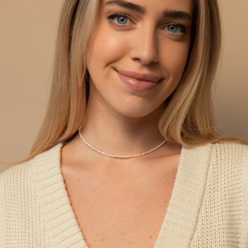 Caitlyn Minimalist's Delicate Pearl Choker A Timeless Adornment for Brides, Bridesmaids, and Special Occasions - Image 3
