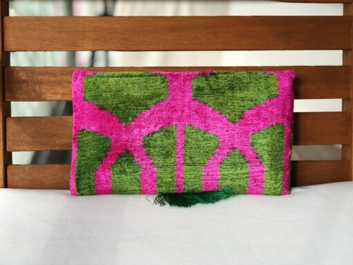 Exquisite Ikat Velvet Clutch A Symphony of Colors for Evening Elegance - Image 3