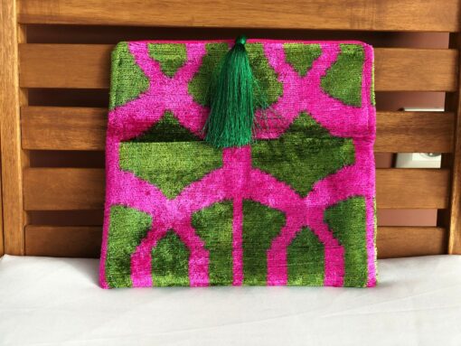 Exquisite Ikat Velvet Clutch A Symphony of Colors for Evening Elegance - Image 5