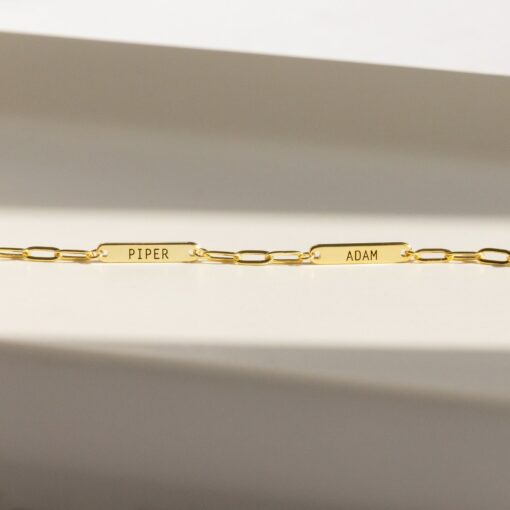 Personalized Name Bar Necklace Engrave Your Love on a Timeless Paperclip Chain - Image 4
