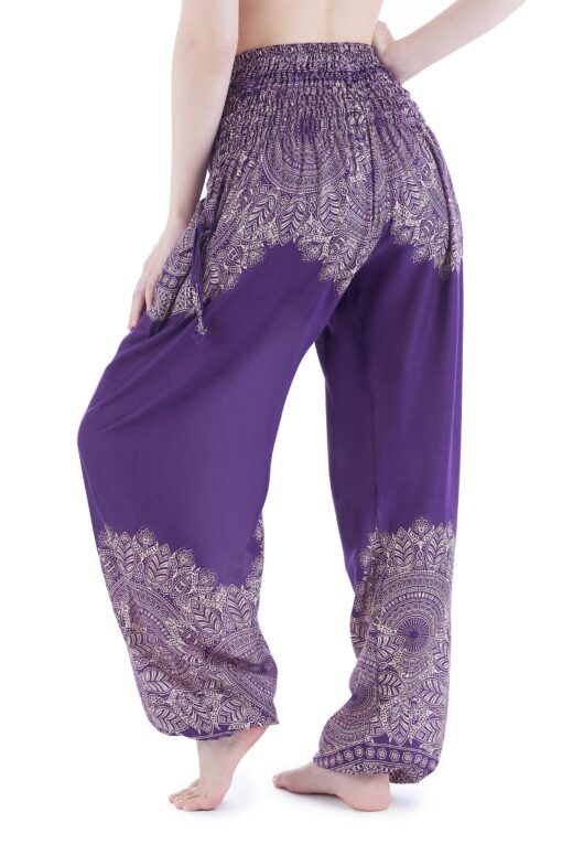 Purple Hippie Harem Pants Comfy Loungewear, Yoga Pants, Festival Wear, Boho Gift - Image 4
