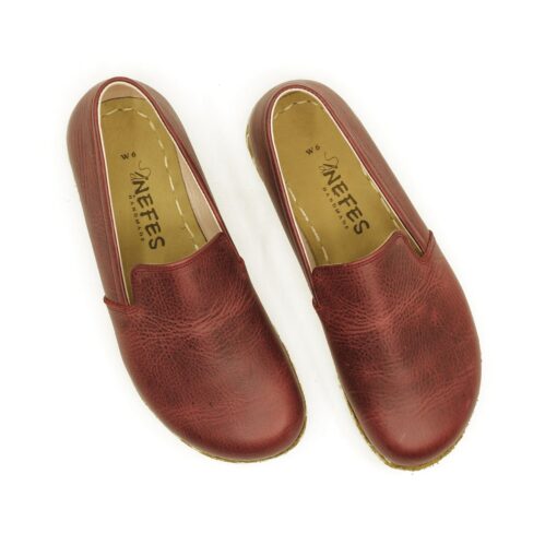 Grounding Shoes for Men Copper Leather Sole, Wide Toe Box, Crazy Burgundy - Image 4