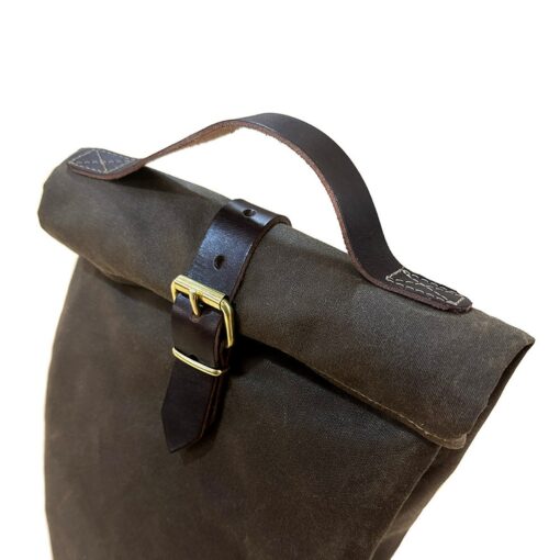Bushcraft Essential Durable Oilskin Canvas Lunch Bag for Outdoor Adventures - Image 3