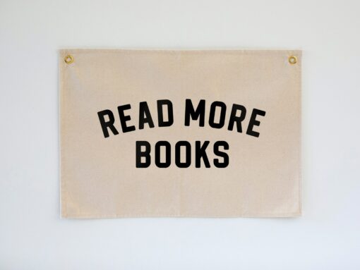 Read More Books Canvas Banner Inspire Young Minds with Typographic Art for Playrooms and Bedrooms - Image 2
