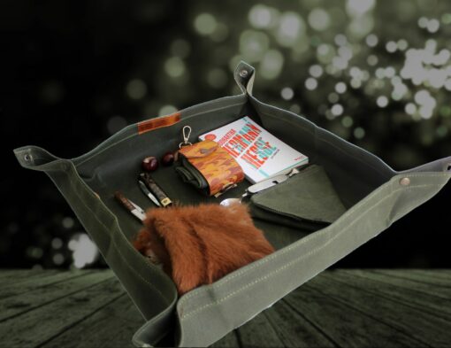 Bushcraft Utility Mat Waxed Canvas Wood Carrying Case and Seat Pad for Outdoor Adventures - Image 3