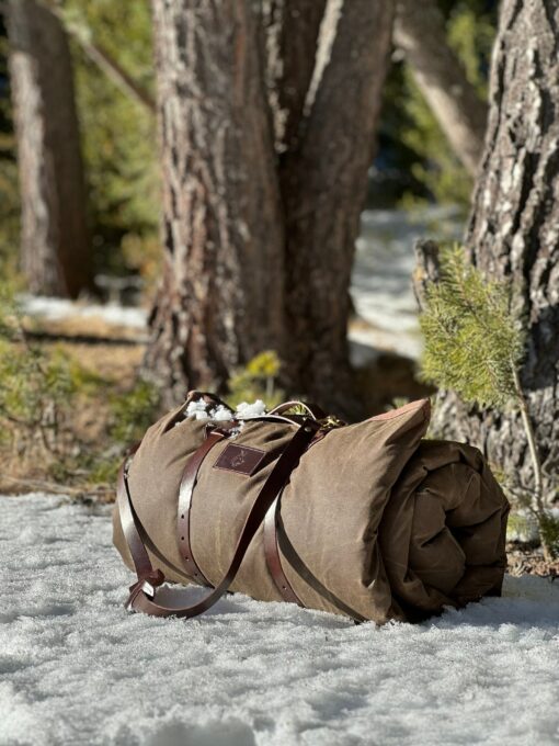 Premium Leather Carrier for Outdoor Essentials Bedroll, Tarp, Blanket, and Lavvu - Image 5