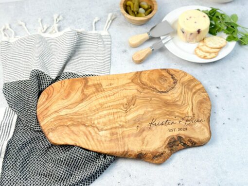 Personalized Olive Wood Charcuterie Board Rustic Elegance for Memorable Gatherings - Image 5