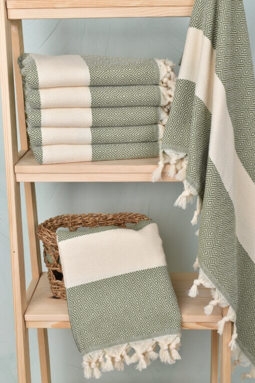 Personalized Olive Green Diamond Towel The Perfect Bachelorette Party Gift for Bridesmaids - Image 3