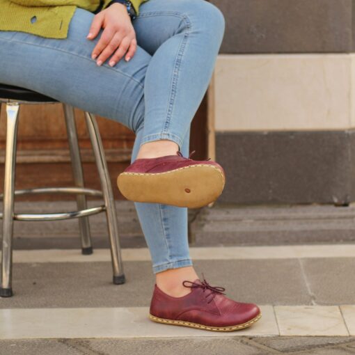 Grounding Barefoot Shoes for Women Embrace Nature's Embrace in Crazy Burgundy - Image 5