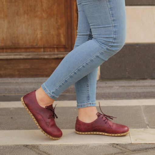 Grounding Barefoot Shoes for Women Embrace Nature's Embrace in Crazy Burgundy - Image 6