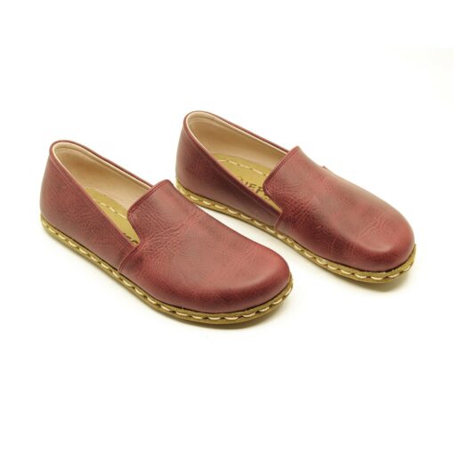 Grounding Shoes for Men Copper Leather Sole, Wide Toe Box, Crazy Burgundy - Image 6
