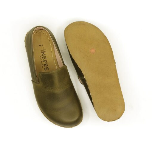 Grounding Shoes for Men Embrace Nature's Energy with Handmade, Barefoot Green Loafers - Image 6