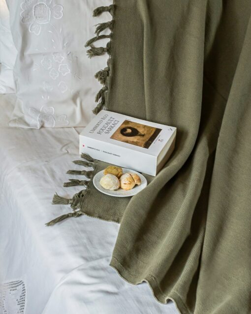 Luxurious 55"-83" Stonewashed Throw Blanket Elevate Your Home with Turkish Cotton Comfort - Image 2