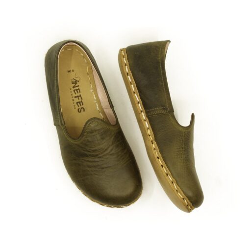 Military Green Loafers Experience Barefoot Comfort in Turkish Style - Image 4