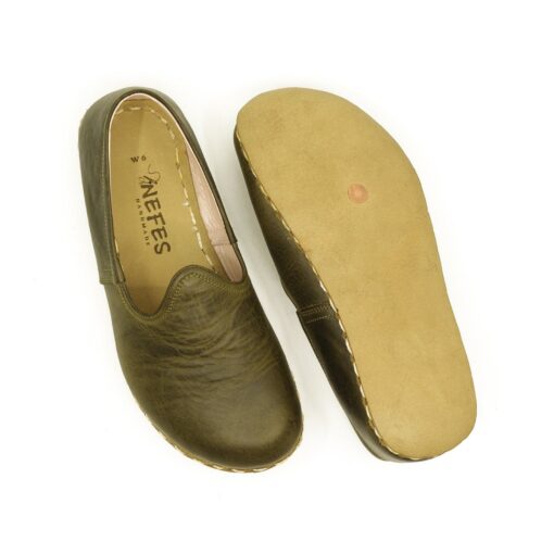Military Green Loafers Experience Barefoot Comfort in Turkish Style - Image 5