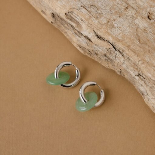 Captivating Chunky Jade Hoop Earrings Embrace Summer's Essence with Caitlyn Minimalist's ER302 - Image 6