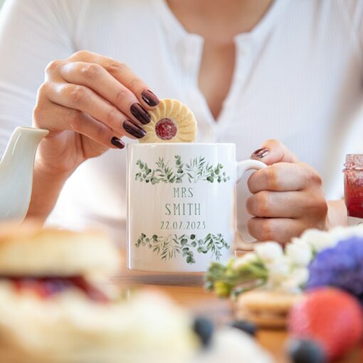 Personalized Eucalyptus Wedding Mug A Cherished Keepsake for the Newlyweds - Image 4