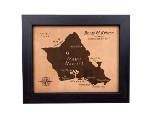 Personalized Leather Anniversary Gift Capture Your Honeymoon Memories with Our Custom Map Keepsake - Image 2