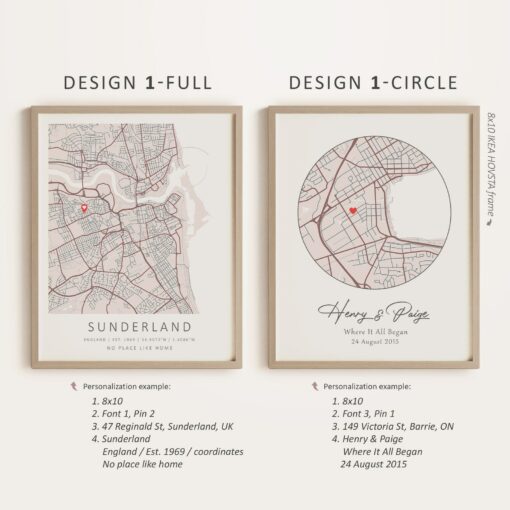 Personalized Map Our First Home | Romantic Valentine's Day Gift | Anniversary Keepsake | Custom Wedding Present | Digital City Map Print - Image 4