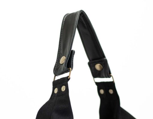 Mini Kallia The Perfect Everyday Bag for Women - Black Canvas Hobo Purse - Image 3