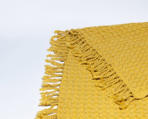 Luxurious Yellow Waffle Weave Turkish Cotton Throw Blanket Comfort and Style for Your Home - Image 3