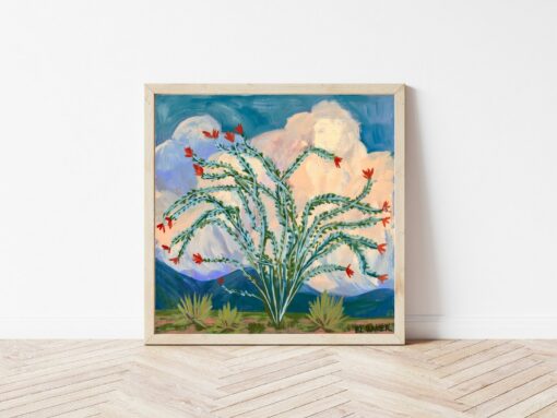 Ocotillo Big Bend National Park Print Vintage Desert Landscape Art for Midcentury Modern Decor - Image 3