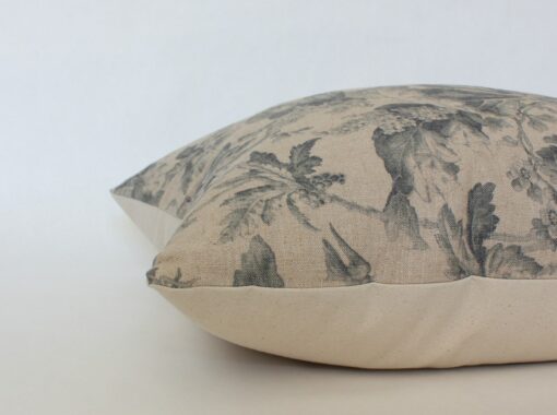 Nature's Embrace Designer Floral Pillow in Beige, Gray, and Tan - Image 3