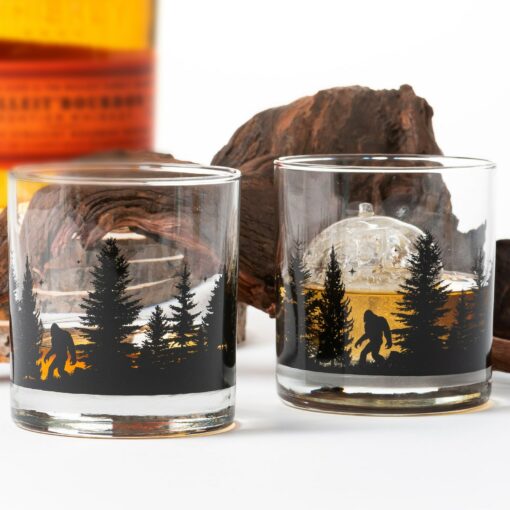 Bigfoot in the Forest Unveil the Mystery with Our Enchanting Whiskey Glasses - Image 4