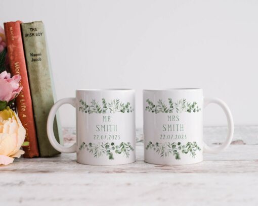 Personalized Eucalyptus Wedding Mug A Cherished Keepsake for the Newlyweds - Image 2